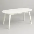 Mesa rectangular blanca con patas inclinadas para renta en Punta Cana