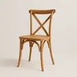 Silla Crossback color madera para renta en punta cana