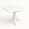 Mesa blanca tipo flor para renta en Punta Cana