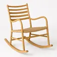 Mecedora de madera estilo escandinavo para renta en Punta Cana