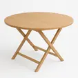 Mesa redonda plegable de madera para renta en Punta Cana