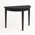 Mesa negra semi circular para renta en Punta Cana