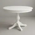 Mesa pedestal redonda blanca para renta en Punta Cana 