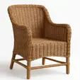 Silla de mimbre color madera para renta en punta cana