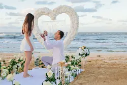 Propuesta romántica en la playa de Punta Cana