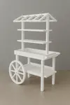 Mesa blanca con ruedas para candy bar para renta en Punta Cana