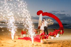 Paquetes de propuesta de matrimonio en Punta Cana — Experiencias en playa privada desde US$999: detalle del montaje 2 en una playa privada de Uvero Alto, Punta Cana.