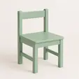 Silla infantil de madera color verde para renta en Punta Cana