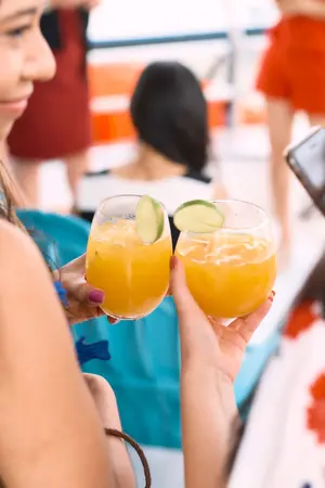 Drinks on a boat