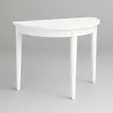 Mesa  blanca semi circular para renta en Punta Cana