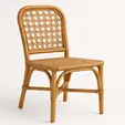 Silla de rattan en color madera para renta en punta cana