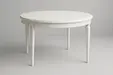 Mesa redonda de madera blanca para renta en Punta Cana