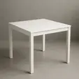Mesa cuadrada tradicional blanca para renta en Punta Cana 