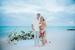 Punta Cana Proposal with Rose Petals and Lanterns